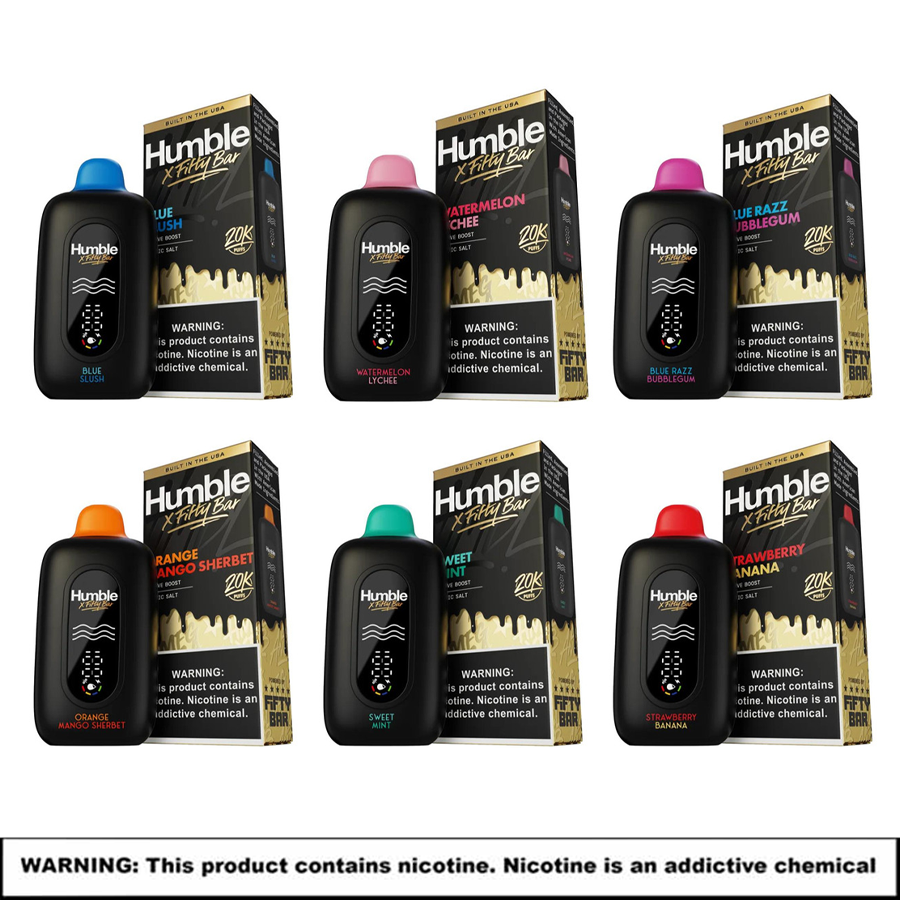 HMBL X Fifty Bar Disposables (USA Made) | 5% Nicotine | 20000 Puffs | 5 Count Display product image